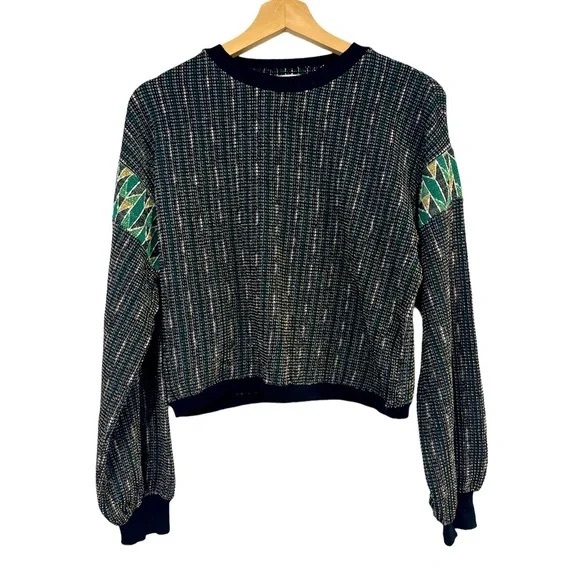 Urban Outfitters Tops - Urban outfitters metallic crop sweater - size small